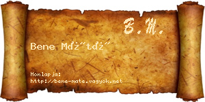 Bene Máté névjegykártya