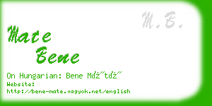 mate bene business card